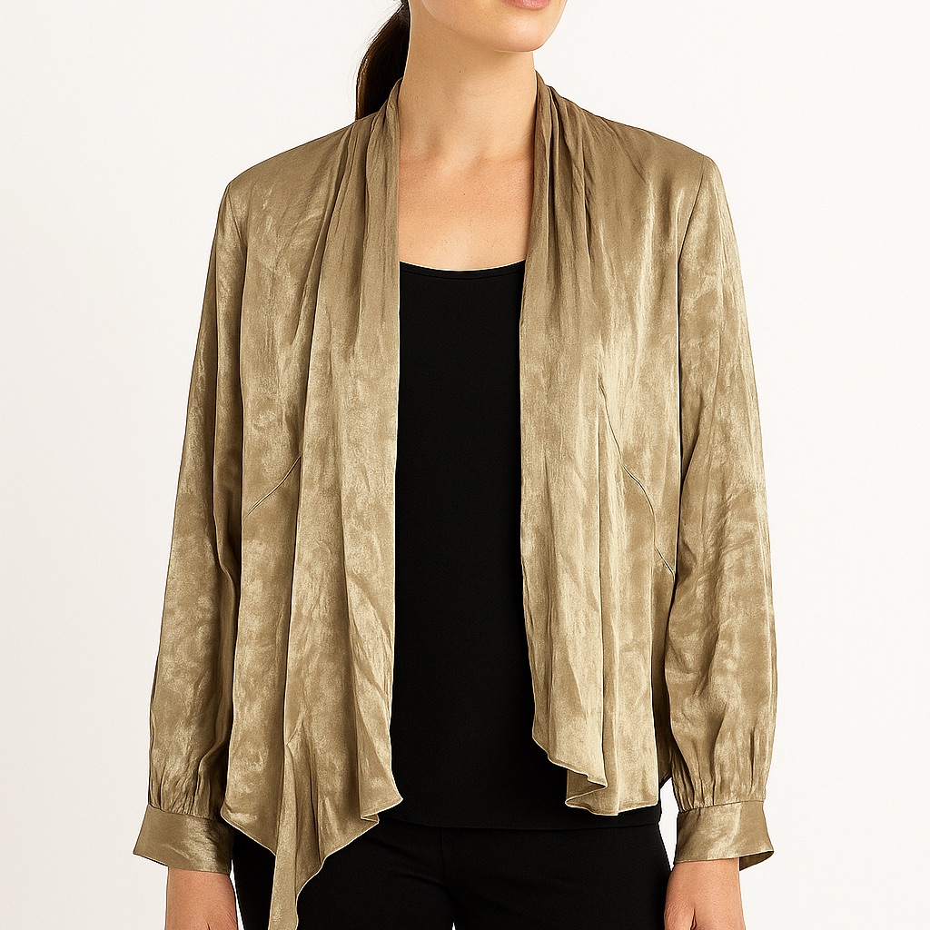 Nwt Midnight Velvet Open Front Asymmetric Hem Shawl Collar Good Jacket Size 1x